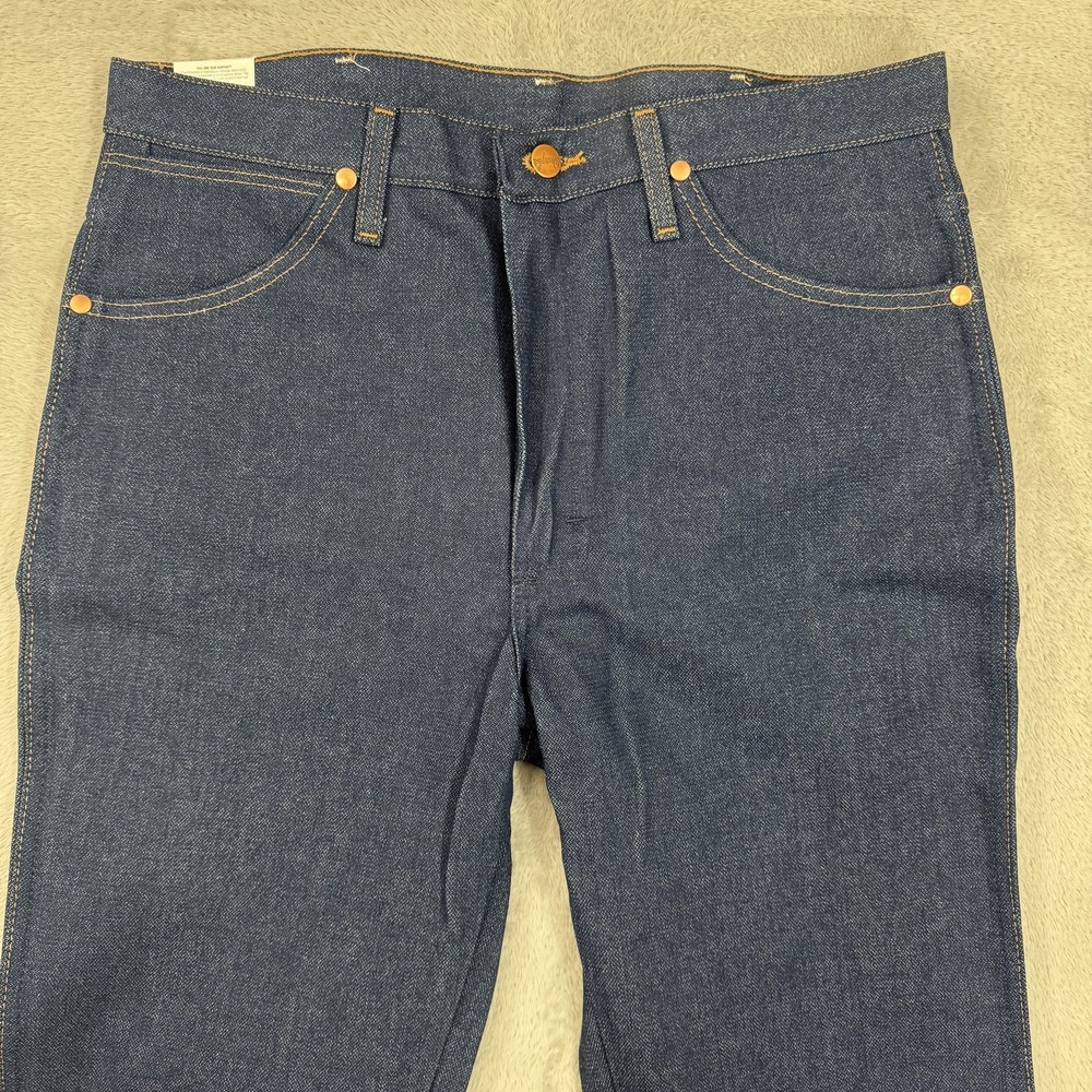 Wrangler Cowboy Cut Slim Fit Jeans Mens 34x30 Dark Wash Indigo 936DEN Denim NWT - Picture 8 of 16